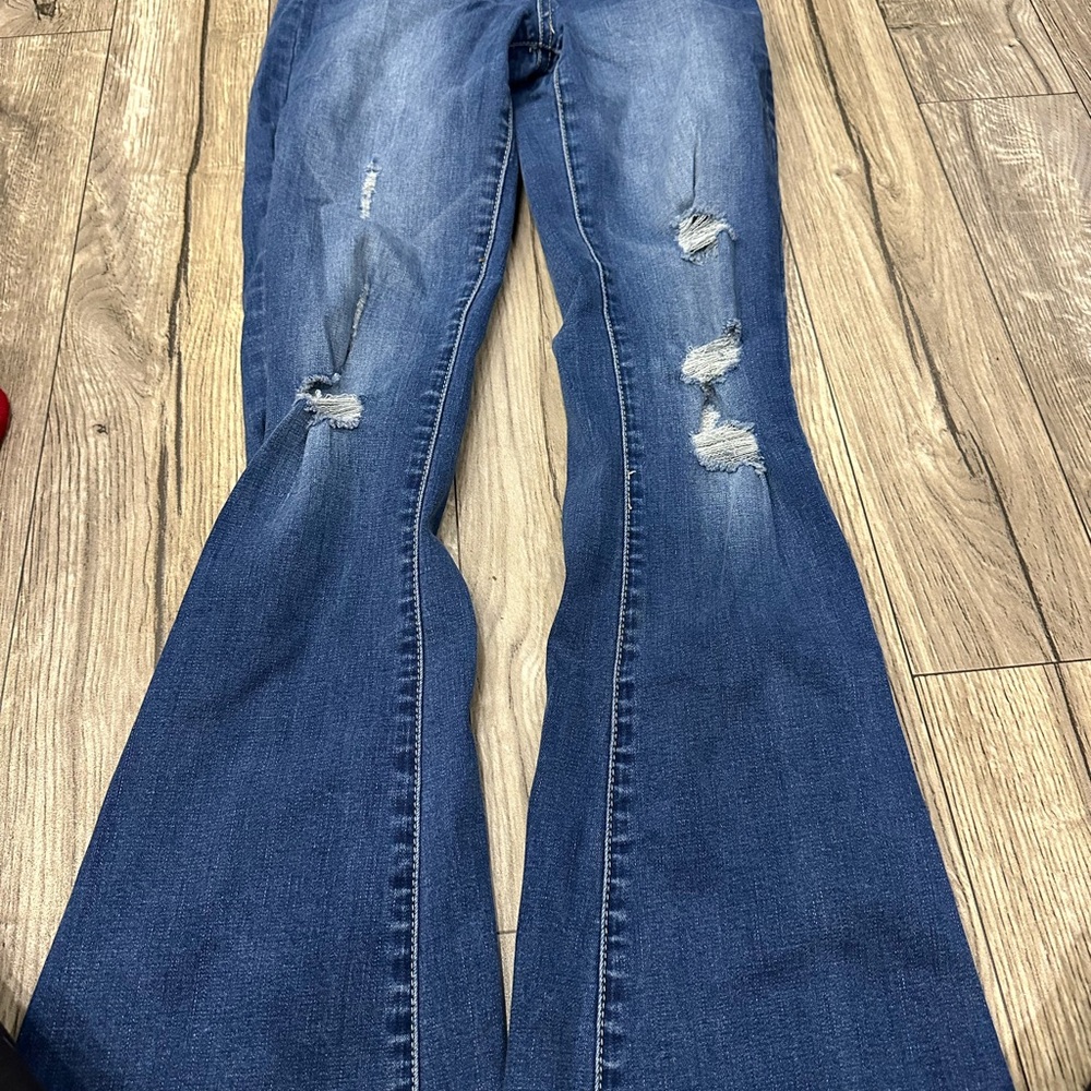 Women's Blue Distressed Jeans